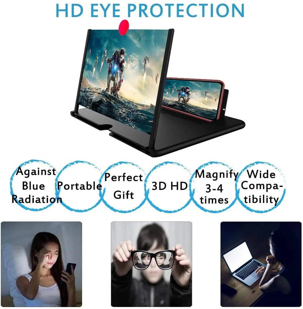3D HD Magnifying Projector Screen Enlarger for Movies, Videos and Gaming - Image 4