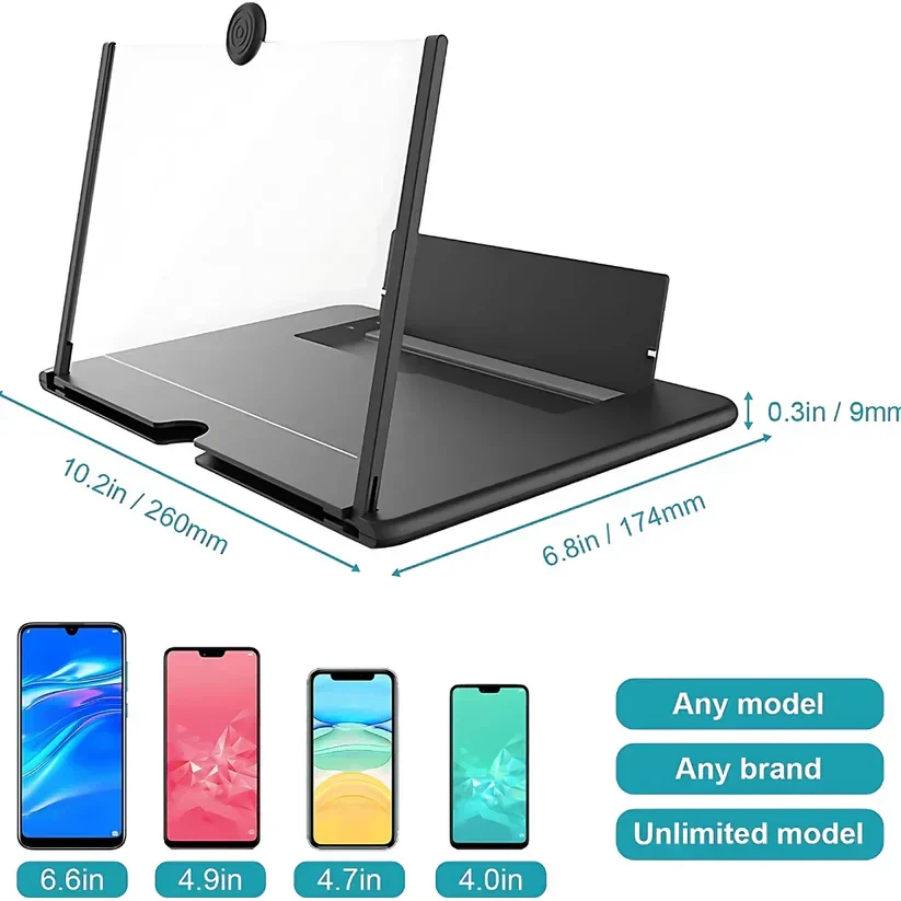 3D HD Magnifying Projector Screen Enlarger for Movies, Videos and Gaming - Image 7