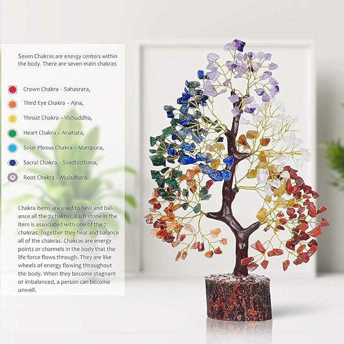 7 Chakra Good Luck Crystal Tree - 150 Beads - Image 4