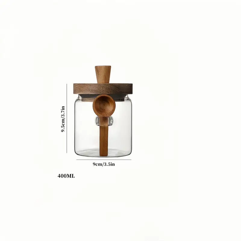 Airtight Glass Storage Jars with Wooden Lid & Spoon - Image 10