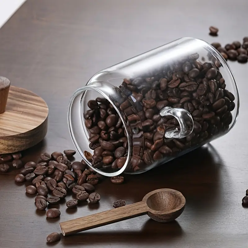 Airtight Glass Storage Jars with Wooden Lid & Spoon - Image 4