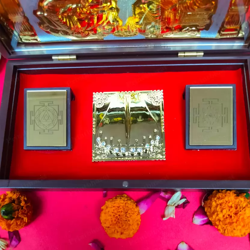 Ganesh Lakshmi Mini Temple (24 Karat Gold Coated) - Image 4