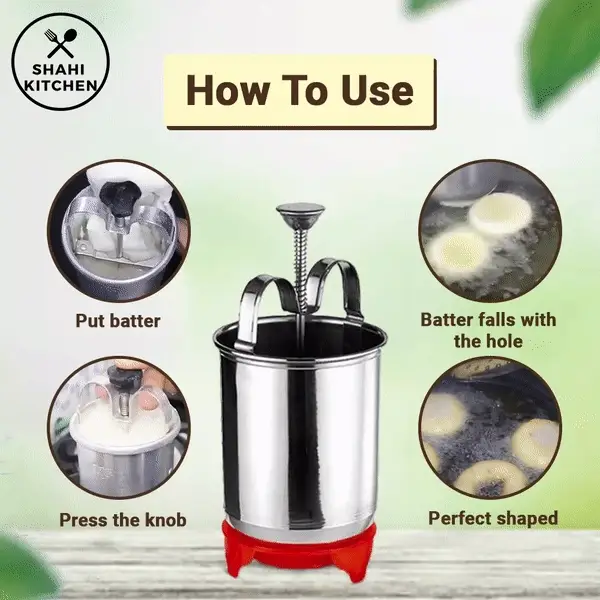 Stainless Steel Medu Vada Maker With Stand - Image 4